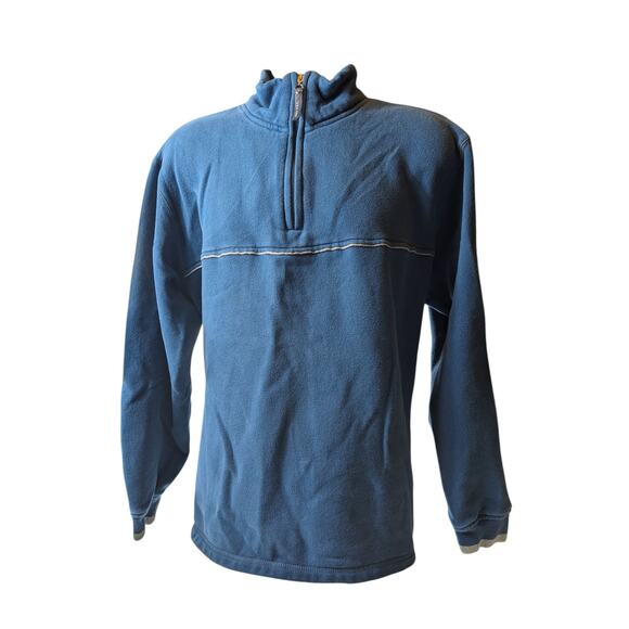 Arrow Sweatshirt Mens Large Blue 1/4 Zip Fleece Pullover Cozy Layer - Picture 8 of 13